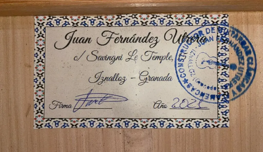 Juan Fernandez Utrera 2021 Cypress Cutaway