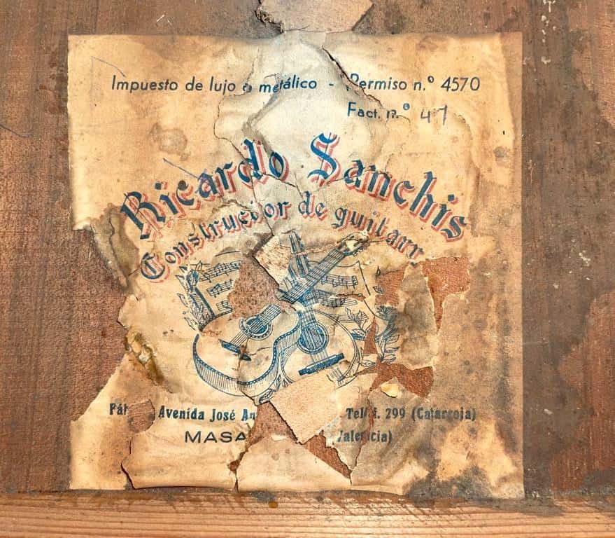 Ricardo Sanchis Nacher ~1935 &Quot;Augustin Barrios&Quot; Classical Guitar