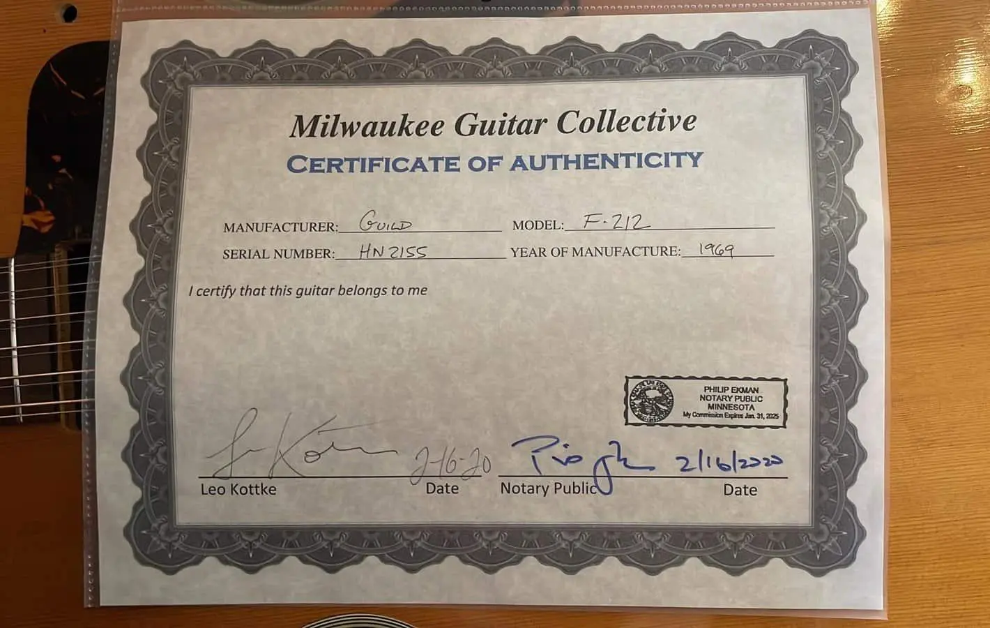 Guild F212 E 1969 &Quot;Leo Kottke&Quot;