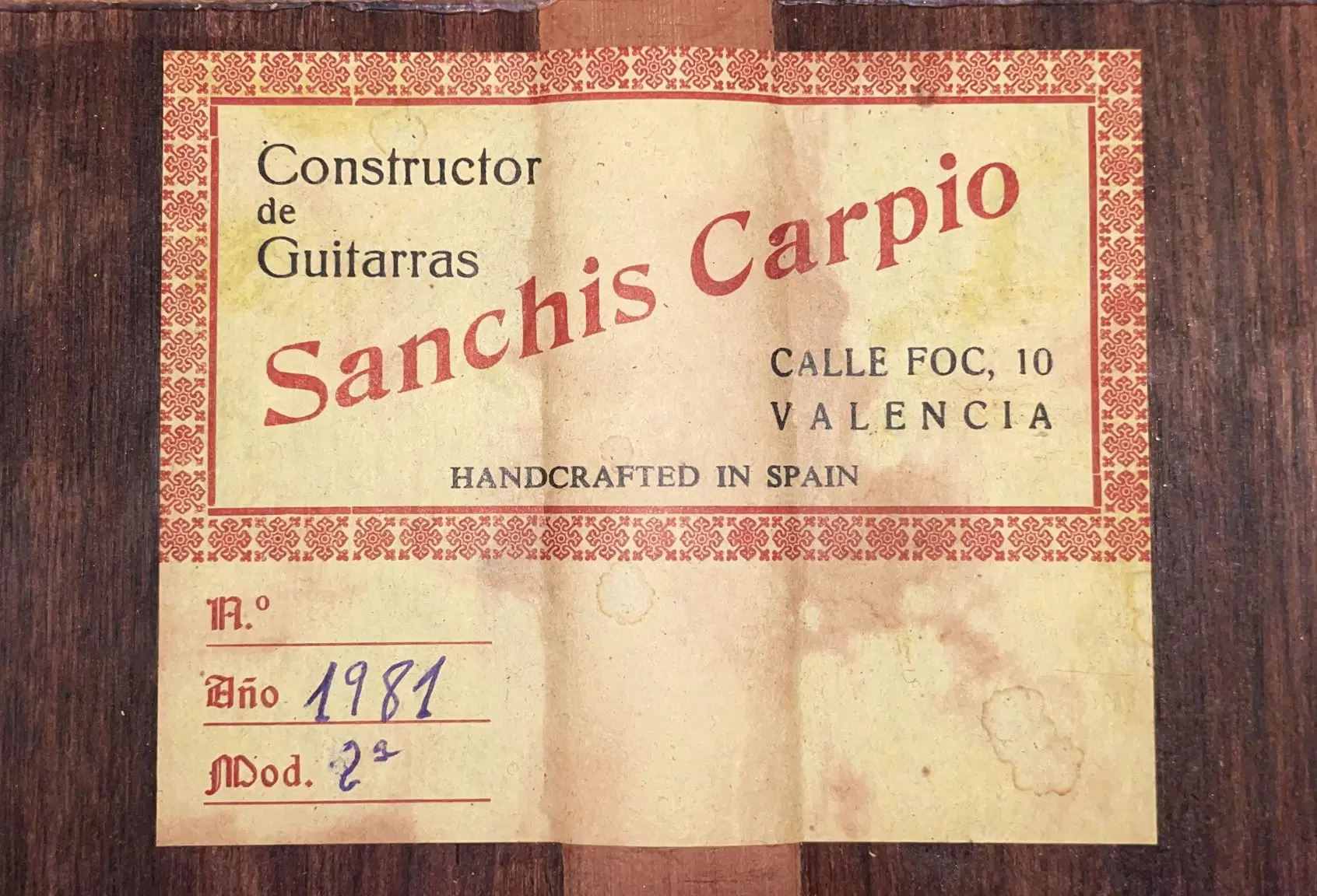 Ricardo Sanchis Carpio 2A 1981