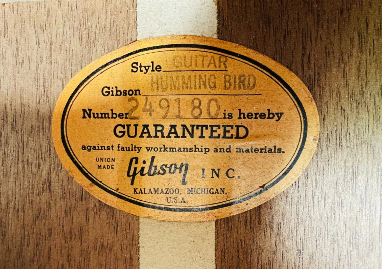 Gibson Hummingbird 1964
