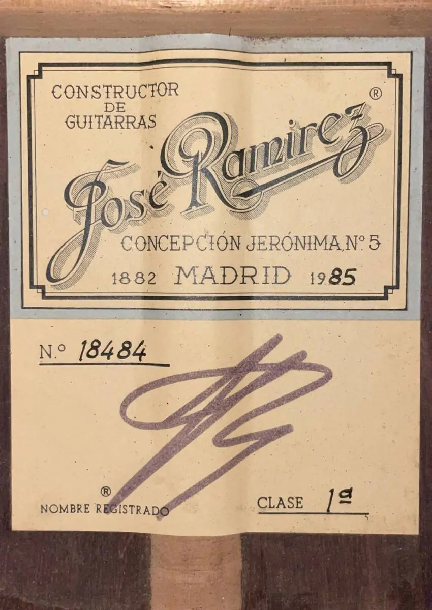 Jose Ramirez 1A 1985 &Quot;Da Camara&Quot;