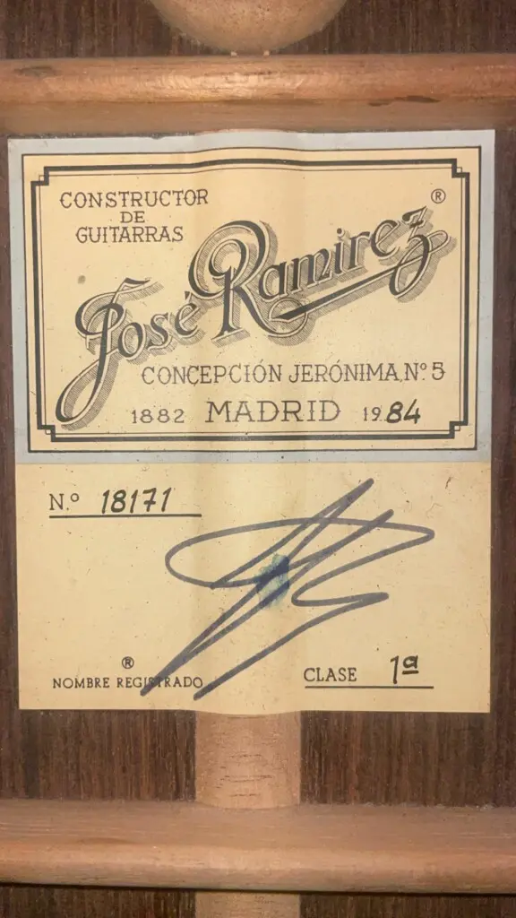José Ramírez 1A &Quot;Da Cámara&Quot; 1984 Klassische Gitarre – Bild 17