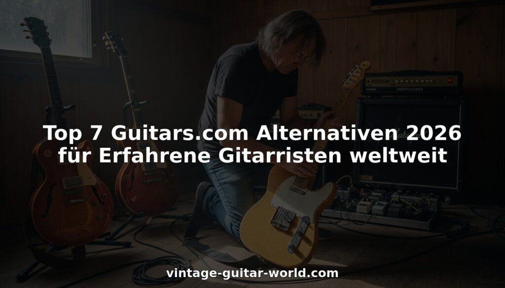 Erfahrener Gitarrist mit einer Sammlung hochwertiger Vintage-Gitarren im eigenen Studio.