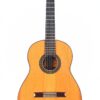Die Antonio Morales Nogués 2020 Negra Flamenco Gitarre ist eine klassische Akustikgitarre mit Holzkorpus, dunklem Griffbrett und sechs Saiten, die vor einem schlichten weißen Hintergrund fotografiert wurde. Die Antonio Morales Nogués 2020 Negra Flamenco Gitarre ist eine klassische Akustikgitarre mit Holzkorpus, dunklem Griffbrett und sechs Saiten, die vor einem schlichten weißen Hintergrund fotografiert wurde.