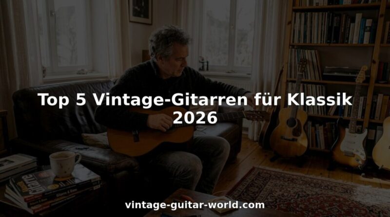 In seinem hellen Wohnzimmer wechselt ein Musiker die Saiten seiner alten Gitarre.