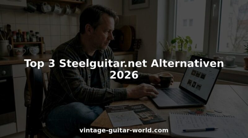 Ein Musiker stöbert im Internet nach Alternativen zu Vintage-Gitarren.