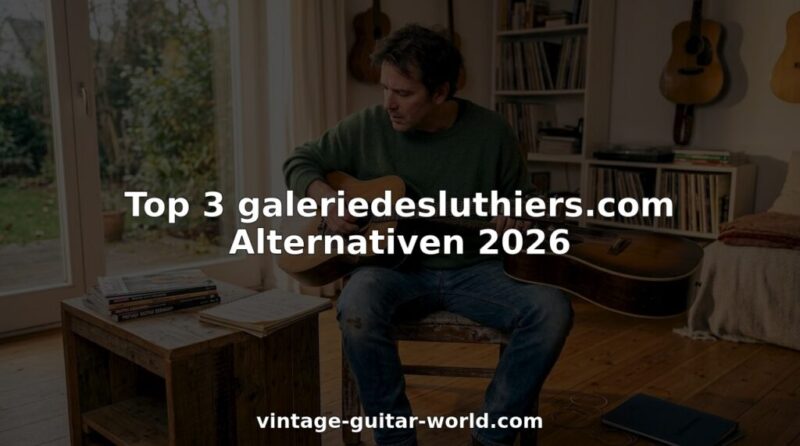 Ein Musiker testet und vergleicht alte Gitarren in seinem gemütlichen Wohnzimmer.