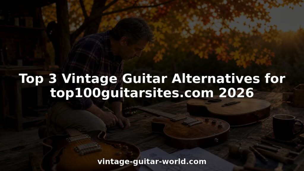 Man inspecting vintage-style guitar alternatives in workshop
