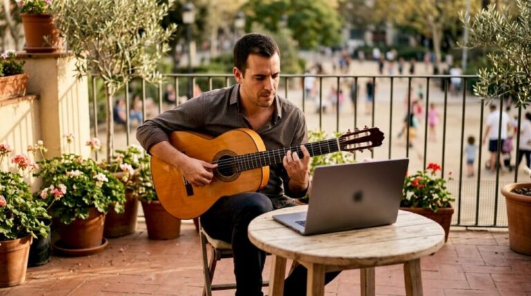 Flamenco-Gitarrist bietet individuellen Online-Unterricht direkt von zu Hause aus an