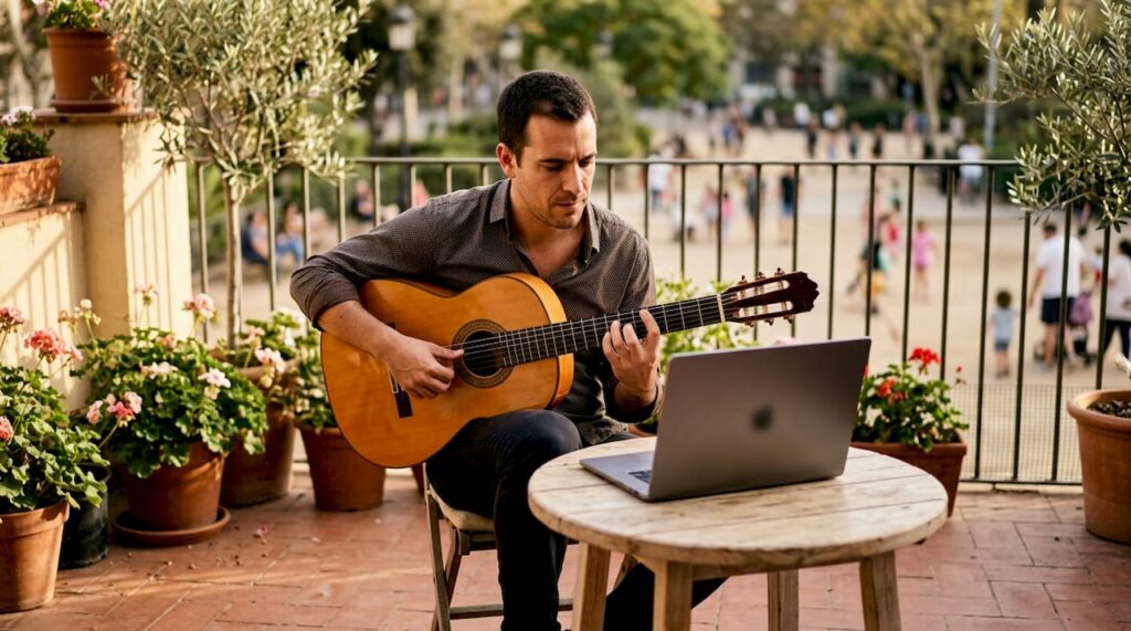 Flamenco-Gitarrist bietet individuellen Online-Unterricht direkt von zu Hause aus an