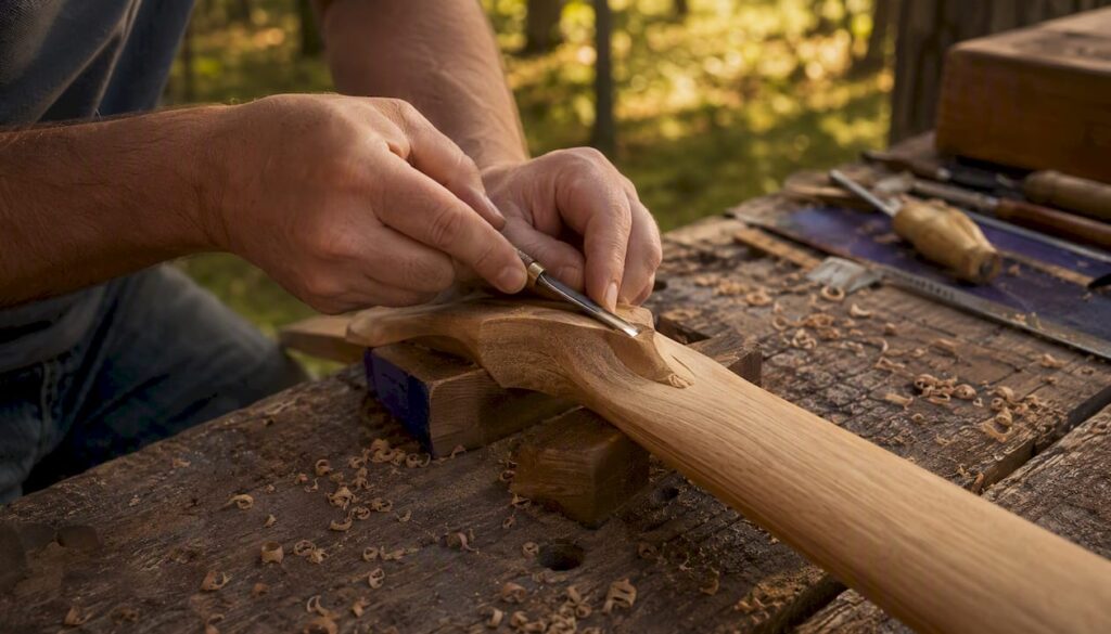 Carving volute on guitar neck