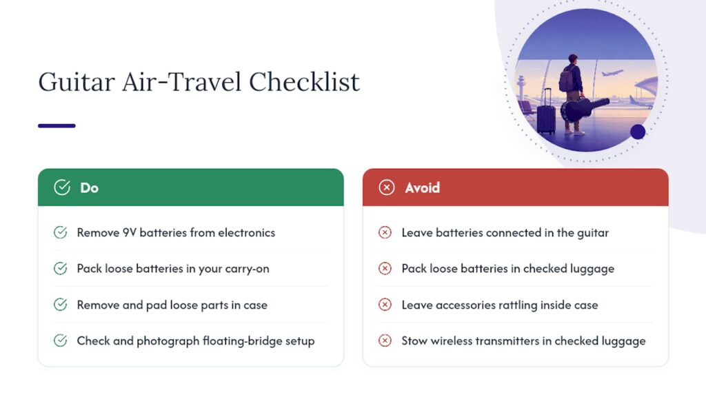 Best Practices for Transporting Electric Guitars With Electronics Onboard — overview diagram