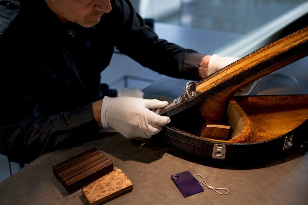 Customs inspection of guitar case and wood