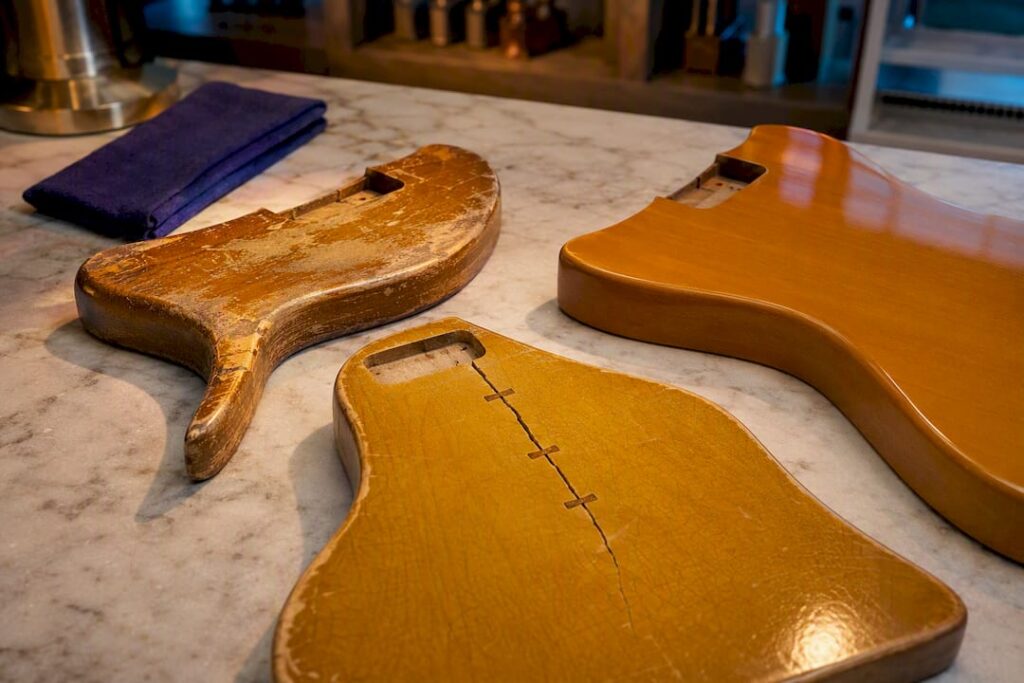 Illustration comparing original finish and repairs
