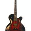 Die DeLaHaye 1995 Elektro-Akustik-Gitarre ist eine Hollow-Body-E-Gitarre im Sunburst-Look mit F-Löchern, zwei Humbucker-Tonabnehmern, dekorativen Griffbrett-Einlagen und goldfarbener Hardware, die vor einem weißen Hintergrund abgebildet ist. Die DeLaHaye 1995 Elektro-Akustik-Gitarre ist eine Hollow-Body-E-Gitarre im Sunburst-Look mit F-Löchern, zwei Humbucker-Tonabnehmern, dekorativen Griffbrett-Einlagen und goldfarbener Hardware, die vor einem weißen Hintergrund abgebildet ist.